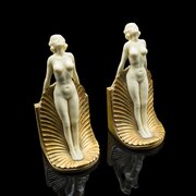Pair Of Vintage Figural Bookends, English, Figure