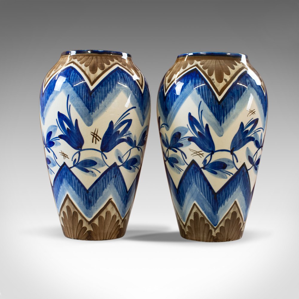 Antiques Atlas Pair Of Vintage Vases, English, Decorative,