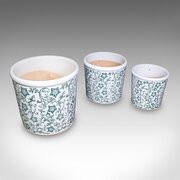 Set Of 3 Vintage Tree Planters, Portuguese Ceramic