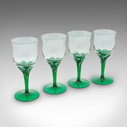 Set Of 4 Vintage Aperitif Glasses, French, Glass