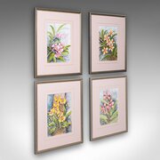  Set Of 4 Vintage Botanical Watercolour Pictures