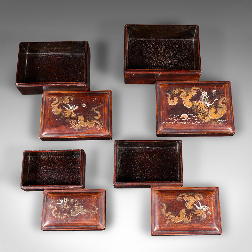 Antiques Atlas - Set Of 4 Vintage Nesting Boxes, Japanese, Lacquer