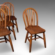 Set of 4 WWII Side Chairs English Hoop Back Seats