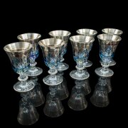 Set Of 8 Vintage Wine Goblets, Italian, Handmade