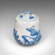 Small Antique Chaire Pot, Oriental, Ceramic Caddy