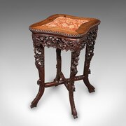 Small Antique Jardiniere Stand, Oriental, Marble