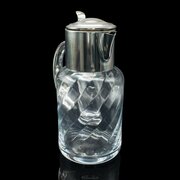 Tall Vintage Lemonade Pitcher, English, Glass, Jug