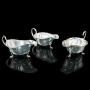 Trio of Antique Sauce Dishes, English Silver Plate