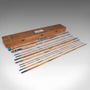 Vintage 2 Fishing Rod Case, Japanese, Bamboo, 11ft