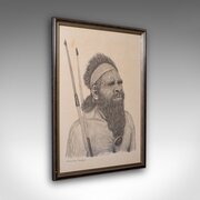 Vintage Aboriginal Man Portrait, Australia Art