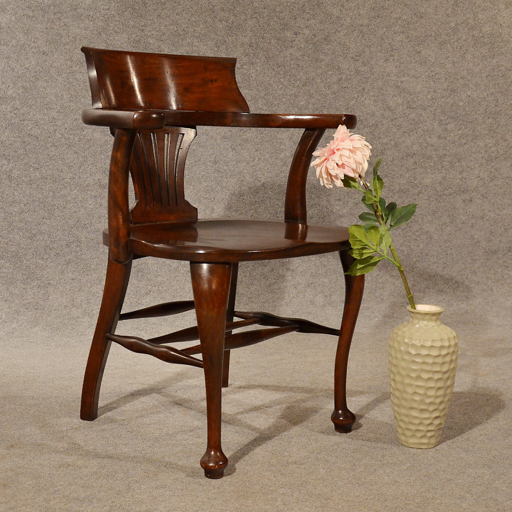 Vintage Antique Office Desk Chair Carver Armchair Antiques Atlas