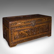 Vintage Art Deco Blanket Chest, Oriental, Camphor