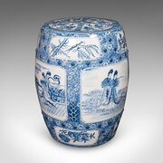 Vintage Barrel Form Planter Base, Chinese, Ceramic