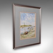Vintage Beach Landscape Painting, English School