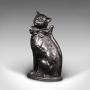 Vintage Cat Door Stop, English, Cast Iron, 1950