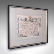 Vintage County Map, Suffolk, English, Framed