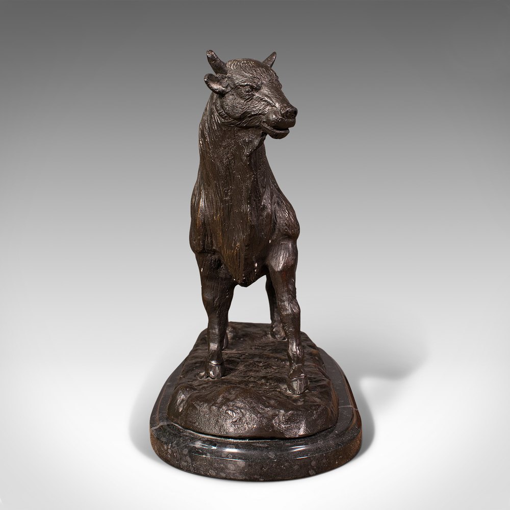 Antiques Atlas Vintage Decorative Bull Statue, Bronze, Marble