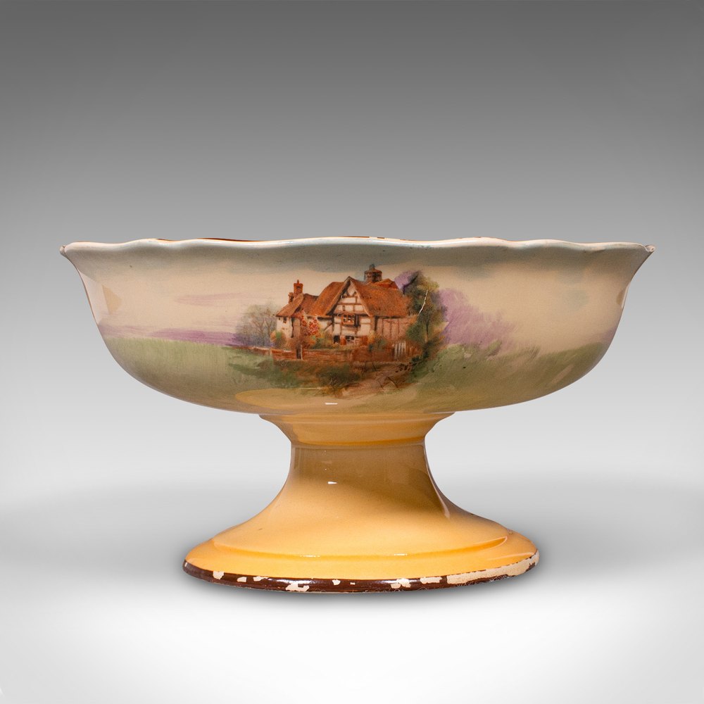 Antiques Atlas Vintage Decorative Footed Bowl, English, Ceramic