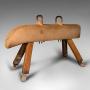Vintage Gymnastic Pommel Horse, English, Suede