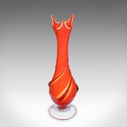 Vintage Murano Trumpet Vase, Italian, Art Glass