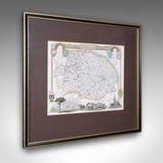 Vintage Norfolk County Map, English, Framed