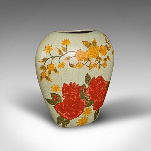 Antiques Atlas Vintage Oval Flower Vase, Spanish, Hand Painted