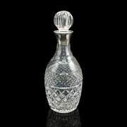 Vintage Port Decanter, English, Cut Glass, Silver