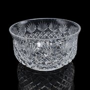 Vintage Punch Bowl, English, Crystal Glass, Dish
