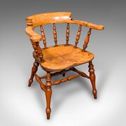 Vintage Smoker’s Bow Chair, English Ash, Armchair