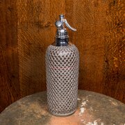 Vintage Soda Syphon, English, Glass, Cocktail Bar