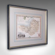 Vintage Somerset County Map, English, Framed