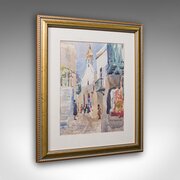 Vintage Watercolour Painting, Mykonos, English Art