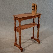 Antique Narrow Side Table Reading Stand Quality Oak
