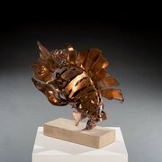 Contemporary Modern Art Copper Lionfish Sculpture 