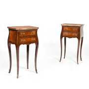 Elegant Pair Of French Marble Bedside Cabinets