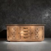 French Gaston Poisson Art Deco Oak Sideboard Buffe