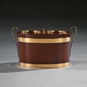George III Brass Bound Mahogany Oval Table Wine Cooler