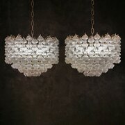 Mid Century Pair Of Murano Glass Chandeliers