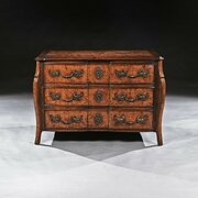 Rare Early 18thc Louis XV Provincial Burr Elm Commode 