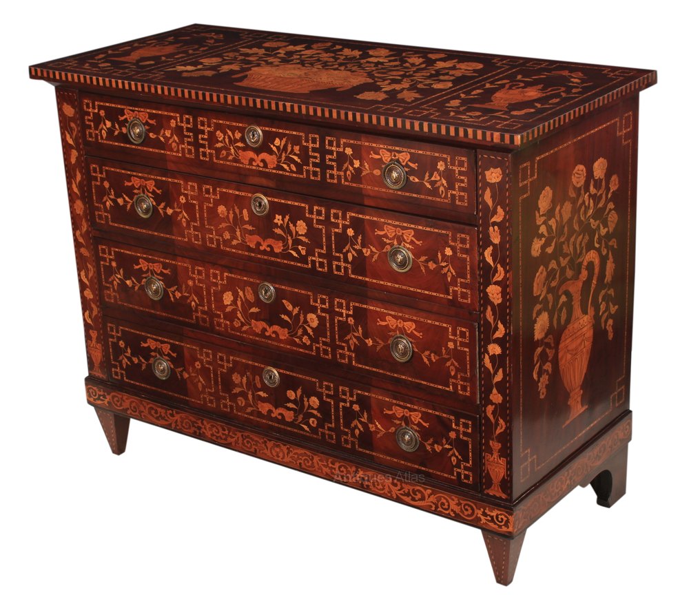 18th C Dutch Marquetry Inlaid Chest Of Drawers Antiques Atlas