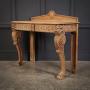 Antique Carved Bleached Oak Console Table