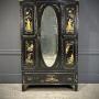 Black Lacquered Chinoiserie Wardrobe
