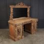 Bleached Carved Oak Pedestal Sideboard