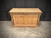 Bleached Oak Carved Side Cabinet