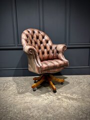 Buttoned Leather Swivel Desk Chair