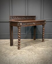 Carved Oak Side Table