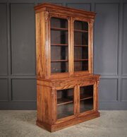 Fine William IV Walnut Glazed Bookcase