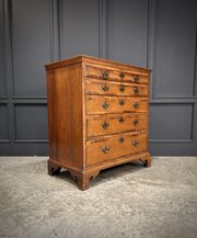 George III Inlaid Oak Chest Of Drawers