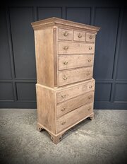 Georgian Bleached Oak Chest On Chest