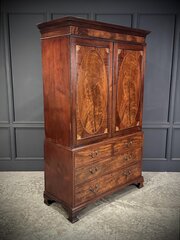 Georgian Inlaid Mahogany Gentlemans Wardrobe